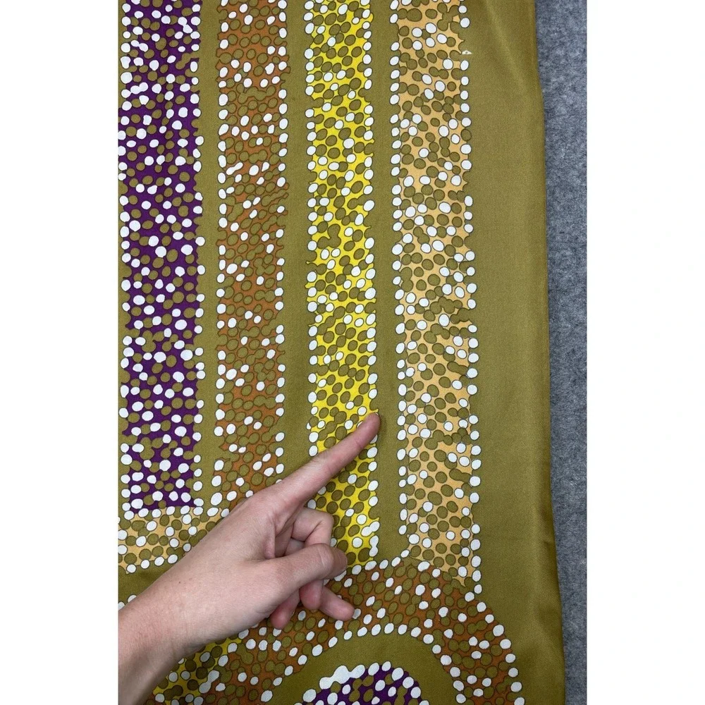 Vintage Christian Dior Silk Scarf Wrap Gold Multicolor Artsy Abstract 20x68